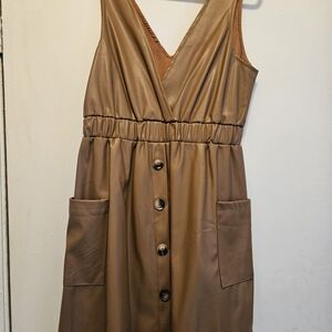 Promesa Tan Sleeveless Midi Dress